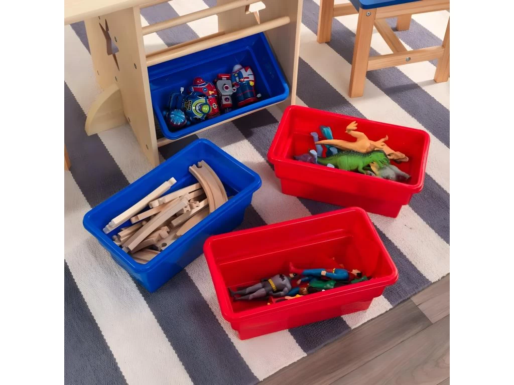 Table, Chaises Et Bac Rangement Enfant En Bois Etoile 4 Table, Chaises Et Bac Rangement Enfant En Bois Etoile – Image 2