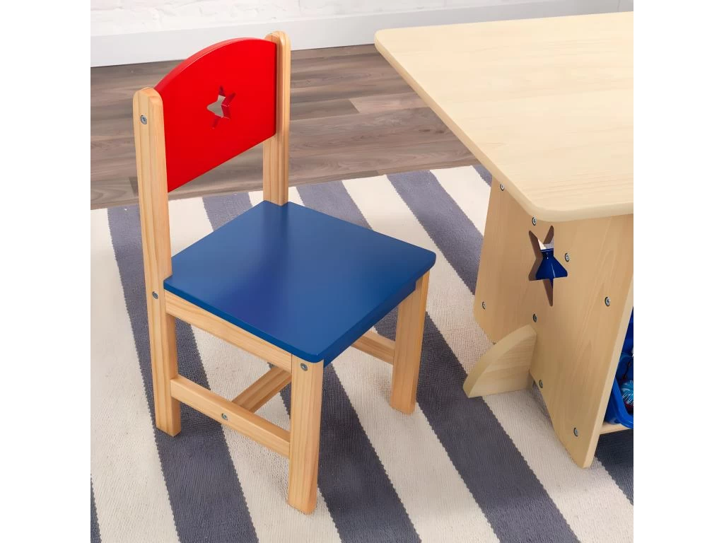 Table, Chaises Et Bac Rangement Enfant En Bois Etoile 10 Table, Chaises Et Bac Rangement Enfant En Bois Etoile – Image 8