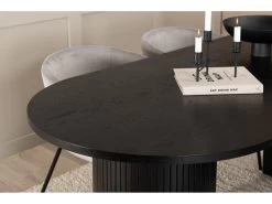 BiancaBL Ensemble Table, Table Noir Et 4 Berit Chaises Velours Gris. -Magasin de meubles de restaurant ensemble table et chaise 22189339