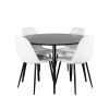 DippØ115BLBL Ensemble Table, Table Noir Et 4 Polar Fluff Chaises Teddy Blanc. -Magasin de meubles de restaurant ensemble table et chaise 22191299