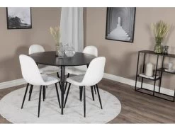 DippØ115BLBL Ensemble Table, Table Noir Et 4 Polar Fluff Chaises Teddy Blanc. 11 DippØ115BLBL Ensemble Table, Table Noir Et 4 Polar Fluff Chaises Teddy Blanc. -Magasin de meubles de restaurant ensemble table et chaise 22191305