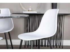 EstelleØ106BLBR Ensemble Table, Table Noir, Marbre Et 4 Polar Chaises Blanc. 11 EstelleØ106BLBR Ensemble Table, Table Noir, Marbre Et 4 Polar Chaises Blanc. -Magasin de meubles de restaurant ensemble table et chaise 22191423