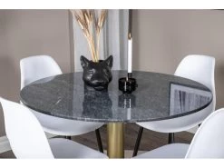 EstelleØ106BLBR Ensemble Table, Table Noir, Marbre Et 4 Polar Chaises Blanc. 12 EstelleØ106BLBR Ensemble Table, Table Noir, Marbre Et 4 Polar Chaises Blanc. -Magasin de meubles de restaurant ensemble table et chaise 22191425