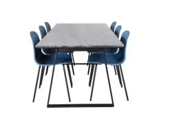 EstelleBLBL Ensemble Table, Table Noir, Marbre Et 6 Arctic Chaises Bleu, Noir. 9 EstelleBLBL Ensemble Table, Table Noir, Marbre Et 6 Arctic Chaises Bleu, Noir. -Magasin de meubles de restaurant ensemble table et chaise 22194419
