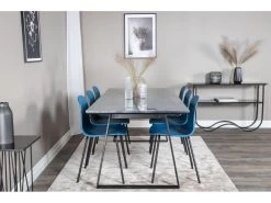 EstelleBLBL Ensemble Table, Table Noir, Marbre Et 6 Arctic Chaises Bleu, Noir. 11 EstelleBLBL Ensemble Table, Table Noir, Marbre Et 6 Arctic Chaises Bleu, Noir. -Magasin de meubles de restaurant ensemble table et chaise 22194423