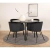 DippØ115BLBL Ensemble Table, Table Noir Et 4 Berit Chaises Velours Noir. 2 DippØ115BLBL Ensemble Table, Table Noir Et 4 Berit Chaises Velours Noir. -Magasin de meubles de restaurant ensemble table et chaise 22198195