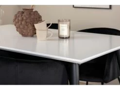 Jimmy150 Ensemble Table, Table Extensible Longueur Cm150 / 240 Blanc Et 4 Berit Chaises Velours Noir. 14 Jimmy150 Ensemble Table, Table Extensible Longueur Cm150 / 240 Blanc Et 4 Berit Chaises Velours Noir. -Magasin de meubles de restaurant ensemble table et chaise 22198381