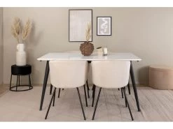 Jimmy150 Ensemble Table, Table Extensible Longueur Cm150 / 240 Blanc Et 4 Berit Chaises Velours Beige. 12 Jimmy150 Ensemble Table, Table Extensible Longueur Cm150 / 240 Blanc Et 4 Berit Chaises Velours Beige. -Magasin de meubles de restaurant ensemble table et chaise 22198475