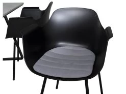 Estelle Ensemble Table, Table Marbre Blanc Et 4 Comfort Chaises Noir. -Magasin de meubles de restaurant ensemble table et chaise 22202331