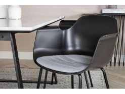 Estelle Ensemble Table, Table Marbre Blanc Et 4 Comfort Chaises Noir. -Magasin de meubles de restaurant ensemble table et chaise 22202335