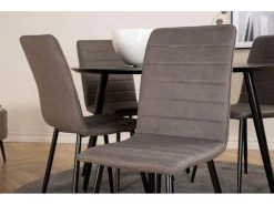 DippØ115BLBL Ensemble Table, Table Noir Et 4 Windu Lyx Chaises Gris. -Magasin de meubles de restaurant ensemble table et chaise 22203829