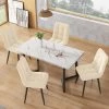Ensemble Table Et 4 Chaises - Table Noire 117x68cm - Structure En Métal - Chaise En Velours Beige 1 Ensemble Table Et 4 Chaises - Table Noire 117x68cm - Structure En Métal - Chaise En Velours Beige -Magasin de meubles de restaurant ensemble table et chaise 22720815