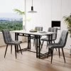 Ensemble Table Et 4 Chaises - Table Noire 120x70cm - Structure En Métal - Chaise En Lin Gris 1 Ensemble Table Et 4 Chaises - Table Noire 120x70cm - Structure En Métal - Chaise En Lin Gris -Magasin de meubles de restaurant ensemble table et chaise 22720935