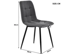 Ensemble Table Et 4 Chaises - Table Noire 120x70cm - Structure En Métal - Chaise En Lin Gris 9 Ensemble Table Et 4 Chaises - Table Noire 120x70cm - Structure En Métal - Chaise En Lin Gris -Magasin de meubles de restaurant ensemble table et chaise 22720939