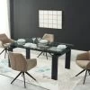 Ensemble Table LUBANA + 4 Chaise MUSE - Noir Et Beige 1 Ensemble Table LUBANA + 4 Chaise MUSE - Noir Et Beige -Magasin de meubles de restaurant ensemble table et chaise 505063