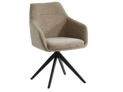 Ensemble Table LUBANA + 4 Chaise MUSE - Noir Et Beige -Magasin de meubles de restaurant ensemble table et chaise 505071