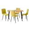 HANOI - Ensemble Table Rectangle 120 Effet Bois + 4 Chaises Jaunes 1 HANOI - Ensemble Table Rectangle 120 Effet Bois + 4 Chaises Jaunes -Magasin de meubles de restaurant ensemble table et chaise 9306319