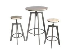 STARK - Ensemble Table Mange-Debout Et 2 Tabourets Réglables -Magasin de meubles de restaurant ensemble table et chaise 9902821