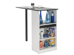 Table De Cuisine Et Meuble De Rangement Blancs - Coloris: Noir -Magasin de meubles de restaurant meuble de cuisine 10038707