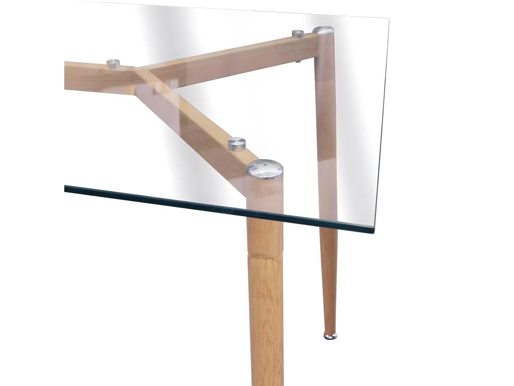 VERANA - Table Repas Rectangulaire Plateau En Verre 6 VERANA - Table Repas Rectangulaire Plateau En Verre – Image 4