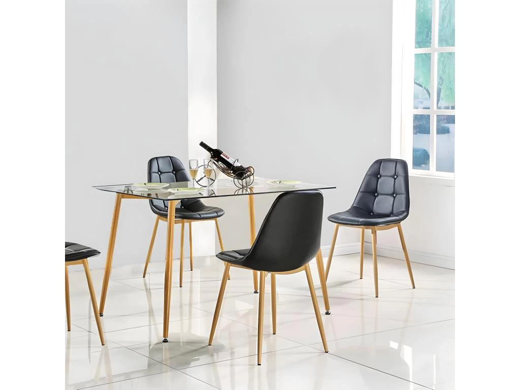 VERANA - Table Repas Rectangulaire Plateau En Verre 7 VERANA - Table Repas Rectangulaire Plateau En Verre – Image 5