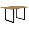 Table De Repas L140 Cm Plateau Chêne Pieds Luge Métal Noir - CORSE 02 -Magasin de meubles de restaurant table a manger 10031165