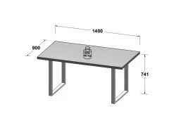 Table De Repas L140 Cm Plateau Chêne Pieds Luge Métal Noir - CORSE 02 -Magasin de meubles de restaurant table a manger 10031173