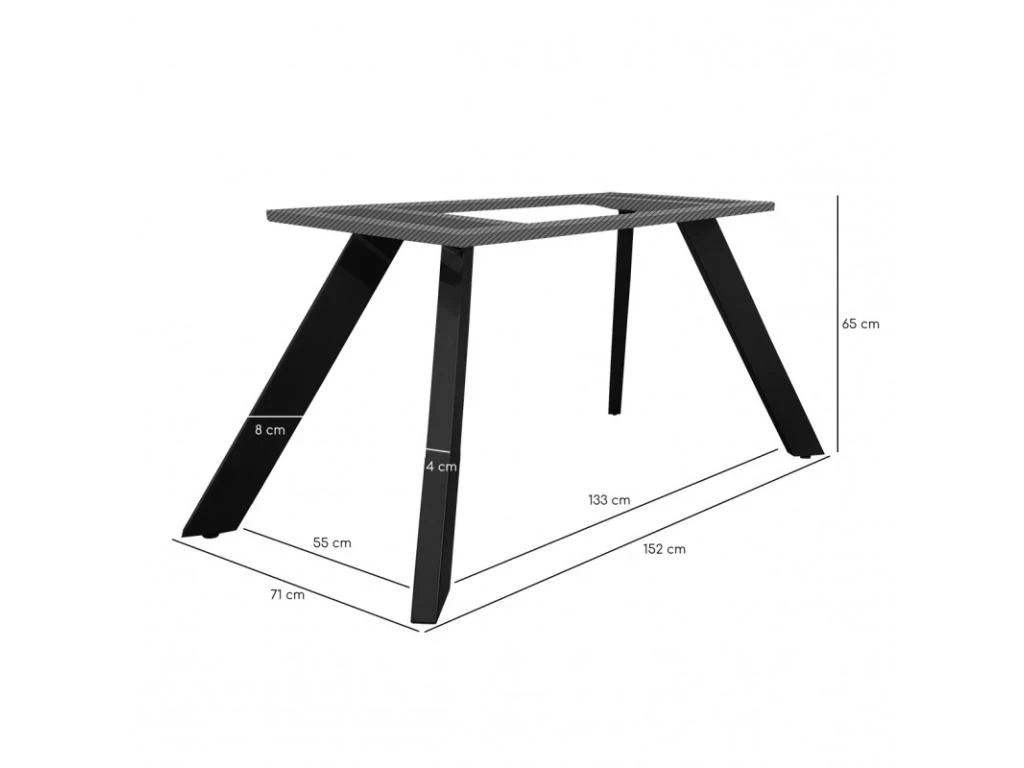4 Pieds De Table De Repas Inclinés En Métal Noir H.65 Cm - 08 7 4 Pieds De Table De Repas Inclinés En Métal Noir H.65 Cm - 08 – Image 5