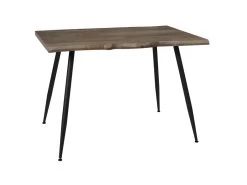 POYTA - Table Repas Piètement Métal Noir Et Plateau Bois
