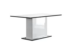 COLUMBUS / ALYSSA - Table Rectangulaire Laquée Brillant Blanc