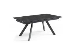 Table Extensible 160/240 Cm Céramique Noir Marbré Pieds Inclinés - INDIANA 08