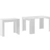 Table Console Extensible Avec Rallonges,jusqu'a 140 Cm, Couleur Blanc Mat. 1 Table Console Extensible Avec Rallonges,jusqu'a 140 Cm, Couleur Blanc Mat. -Magasin de meubles de restaurant table a manger 10035725