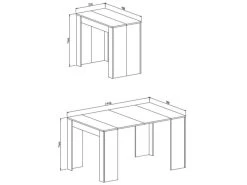 Table Console Extensible Avec Rallonges,jusqu'a 140 Cm, Couleur Blanc Mat. -Magasin de meubles de restaurant table a manger 10035731