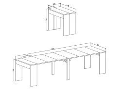 Table Console Extensible Avec Rallonges, Jusqu'a 300 Cm, Chene Fonce Brosse 9 Table Console Extensible Avec Rallonges, Jusqu'a 300 Cm, Chene Fonce Brosse -Magasin de meubles de restaurant table a manger 10035771