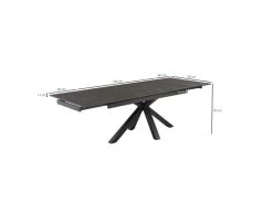 Table Extensible 160/240 Cm Céramique Gris Foncé Pied Croix - UTAH 04 -Magasin de meubles de restaurant table a manger 10233459