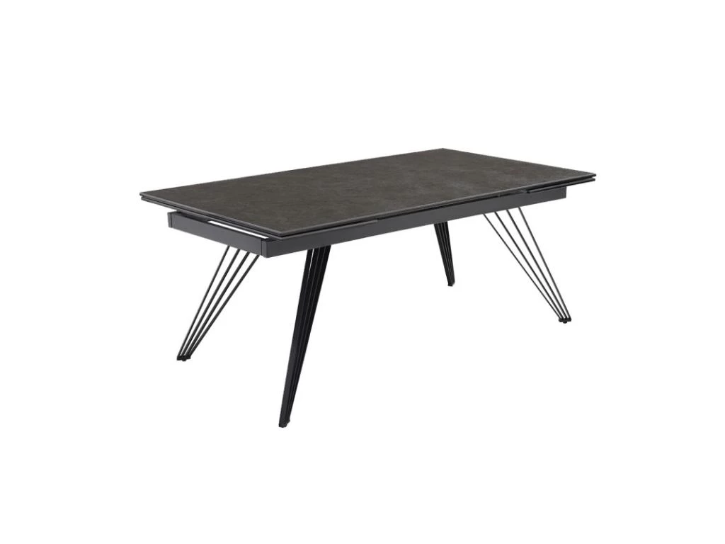 Table Extensible 160/240 Cm Céramique Gris Foncé Pieds Filaires - UTAH 01 3 Table Extensible 160/240 Cm Céramique Gris Foncé Pieds Filaires - UTAH 01