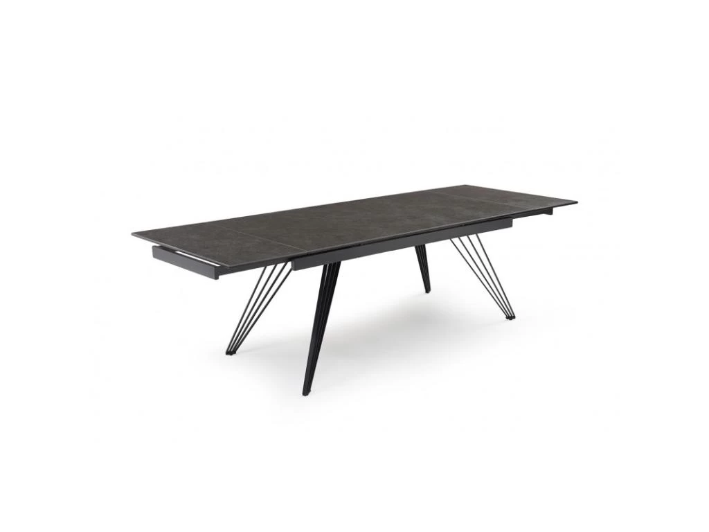 Table Extensible 160/240 Cm Céramique Gris Foncé Pieds Filaires - UTAH 01 4 Table Extensible 160/240 Cm Céramique Gris Foncé Pieds Filaires - UTAH 01 – Image 2