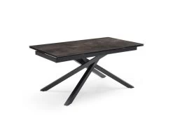 Table Extensible 160/240 Cm Céramique Gris Vieilli Pied Torsadé - MAINE 05