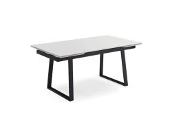 Table Extensible 160/240 Cm Céramique Blanc Pieds Luge - OREGON 02