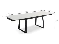Table Extensible 160/240 Cm Céramique Blanc Pieds Luge - OREGON 02 -Magasin de meubles de restaurant table a manger 10233787
