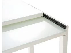 Table Extensible En Largeur 55/110 Plateau Verre Blanc - AGATE -Magasin de meubles de restaurant table a manger 10233817