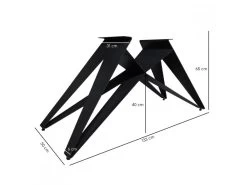 Table Extensible 160/240 Cm Céramique Effet Bois Pied Géométrique - TEXAS 03 -Magasin de meubles de restaurant table a manger 10233829