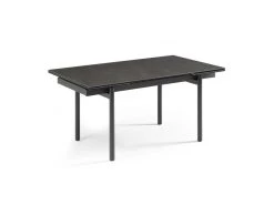 Table Extensible 160/240 Cm Céramique Gris Foncé Pieds Droits - UTAH 09