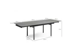Table Extensible 160/240 Cm Céramique Gris Marbré Pieds Droits - ARIZONA 09 -Magasin de meubles de restaurant table a manger 10233887