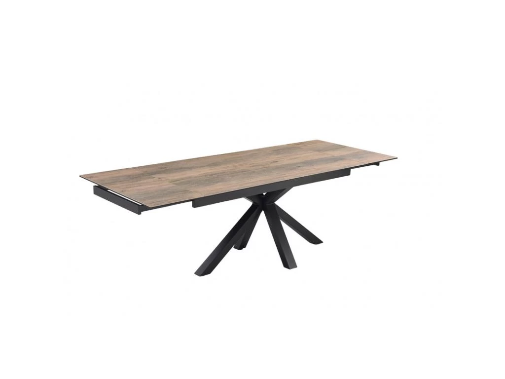 Table Extensible 160/240 Cm Céramique Effet Bois Pied Croisé - TEXAS 04 4 Table Extensible 160/240 Cm Céramique Effet Bois Pied Croisé - TEXAS 04 – Image 2