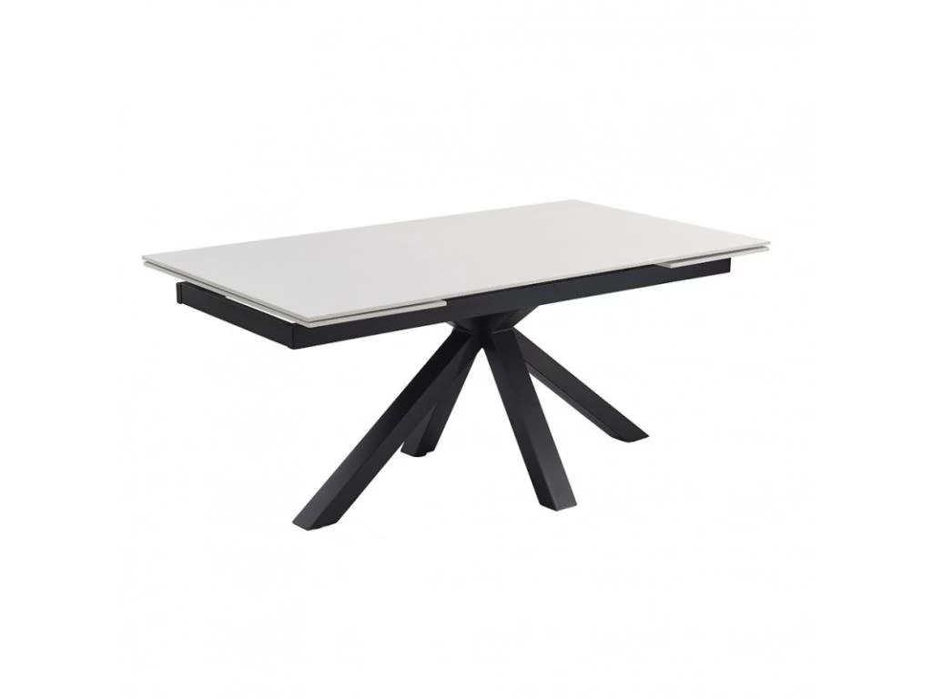 Table Extensible 160/240 Cm Céramique Blanc Pied Croix - OREGON 04 3 Table Extensible 160/240 Cm Céramique Blanc Pied Croix - OREGON 04