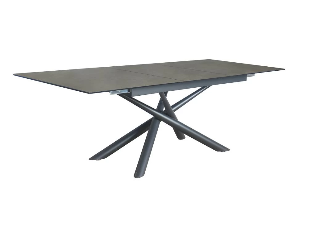 Table De Repas Extensible 160 à 200 Cm Plateau Céramique Gris - SPLENDIDE 6 Table De Repas Extensible 160 à 200 Cm Plateau Céramique Gris - SPLENDIDE – Image 4