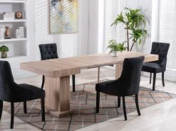 Table à Manger Extensible 4 à 10 Couverts En MDF - Naturel - MIROSLAV