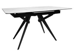 Table De Repas Extensible 130/170 Cm Céramique Blanc Marbré - LAUREL