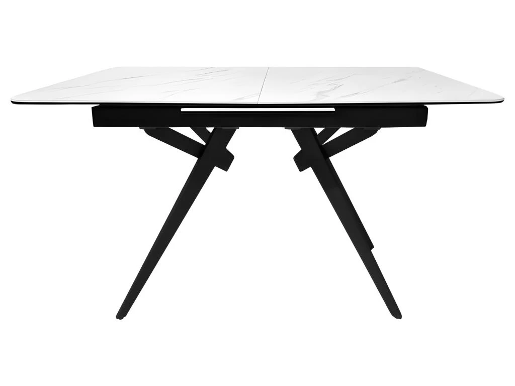 Table De Repas Extensible 130/170 Cm Céramique Blanc Marbré - LAUREL 4 Table De Repas Extensible 130/170 Cm Céramique Blanc Marbré - LAUREL – Image 2